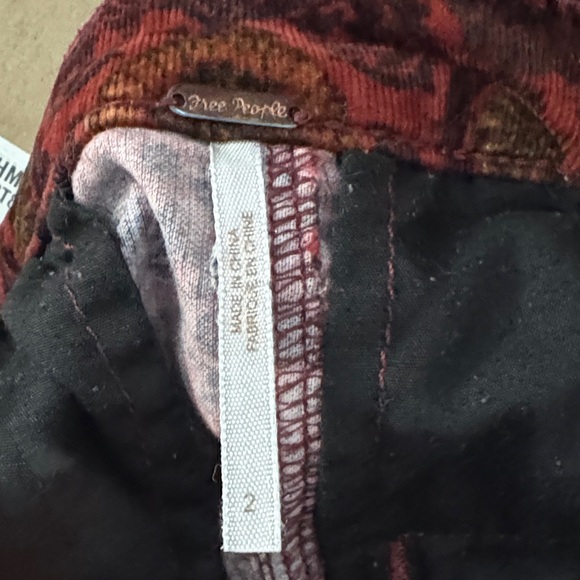 Free People Burgundy Floral Cropped Flare Pants - Picture 3 of 14